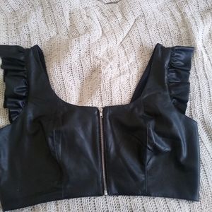 Faux Leather Crop Top